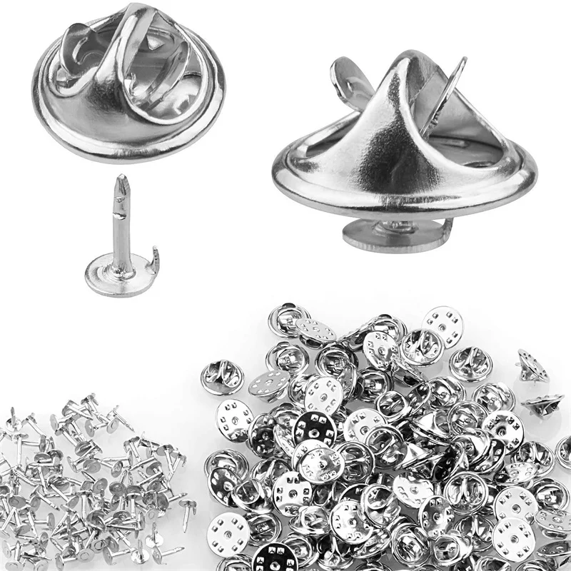 100pc Metall Locking Pin Zurück Brosche Abzeichen Halter Revers Basis Für DIY Schmuck Material Machen Versorgung Handwerk Zubehö