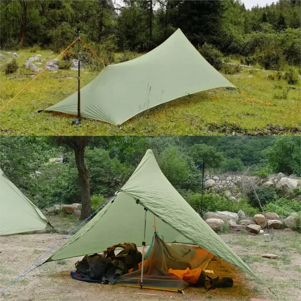 Ultraleichtes 310 g Flysheet-Zelt, wasserdicht, 20D doppelseitige Silikonbeschichtung, Nylon,