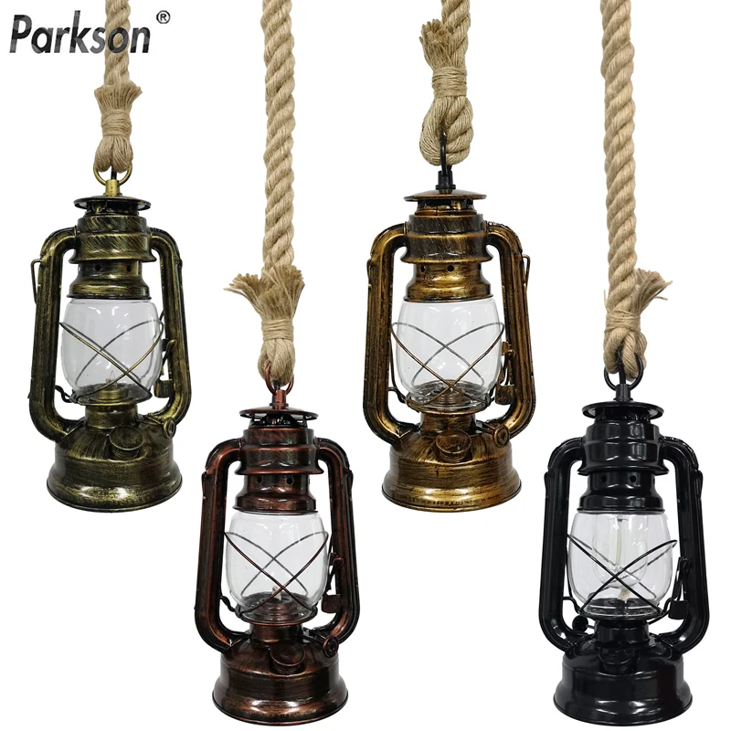 Retro Anhänger Lichter E27 Hanf Seil Laterne Hängen Lampe Jahrgang Industrielle Hanglamp Loft Hause