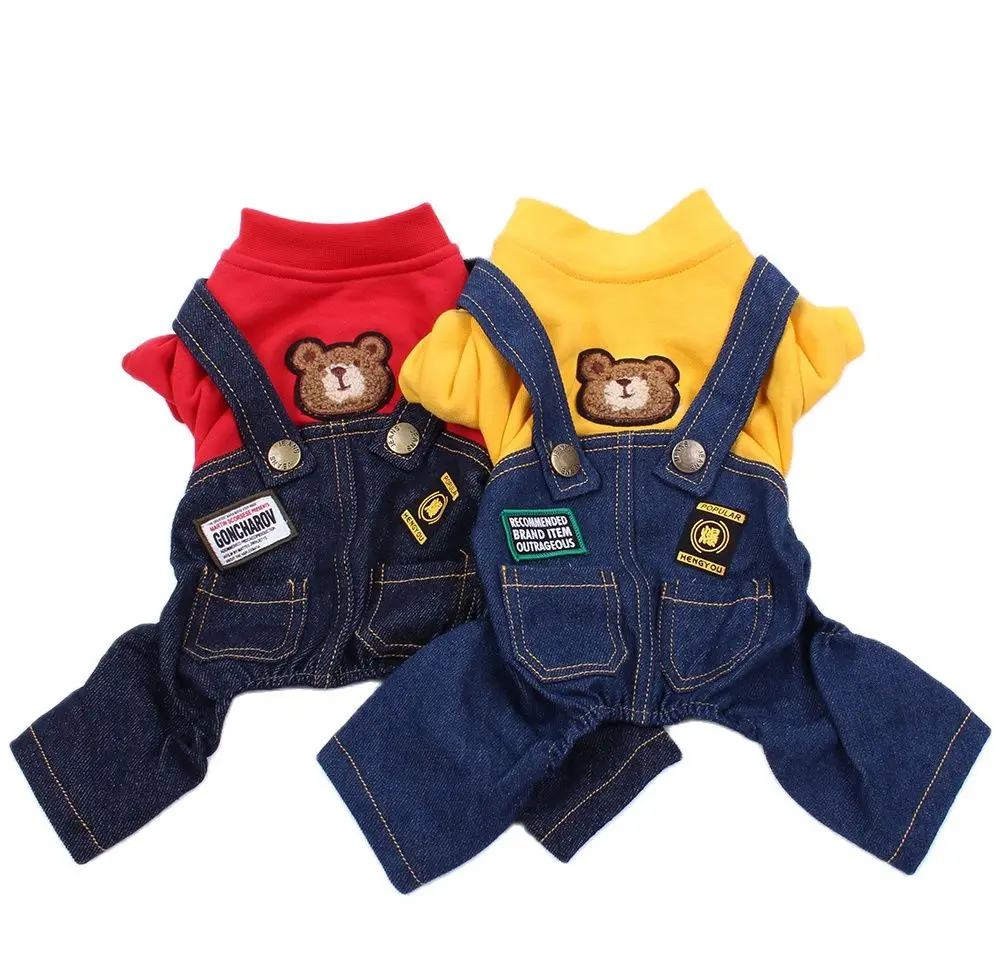 Haustier Overall Strampler Hund Hoodie Denim Mantel T-Shirt Katze Welpen Jacke Herbst/Winter