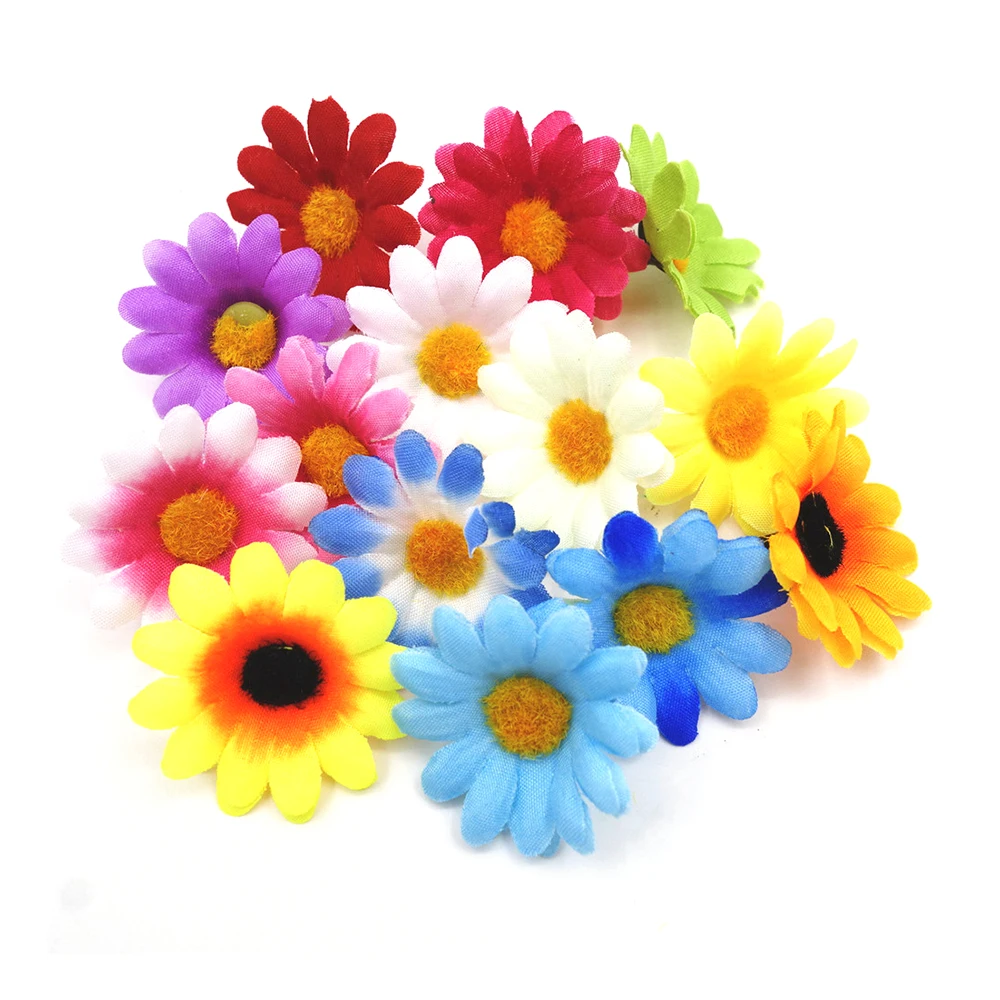 50 stücke Künstliche Sonnenblumen Kopf Familie Zimmer Schreibtisch Vase Gefälschte Anlage Decor