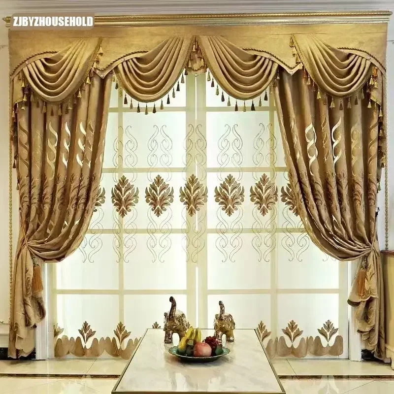 Europäische Jacquard Chenille Schatten Vorhänge für Wohnzimmer Esszimmer Schlafzimmer Fenster