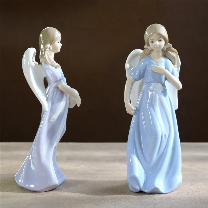 Süße Porzellan Liebe Engel Figur Handgemachte Keramik Singen Engel Mädchen Miniatur Handwerk Schmuck