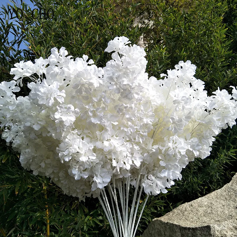 90cm Silk Hydrangea White Branch Drifting Snow Gypsophila  Artificial Flowers Cherry Blossoms