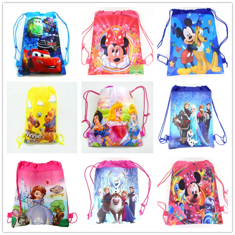 1Pcs Disney Autos Mickey Minnie Coco Sofia Gefrorene Sechs Prinzessin Winnie Non-woven