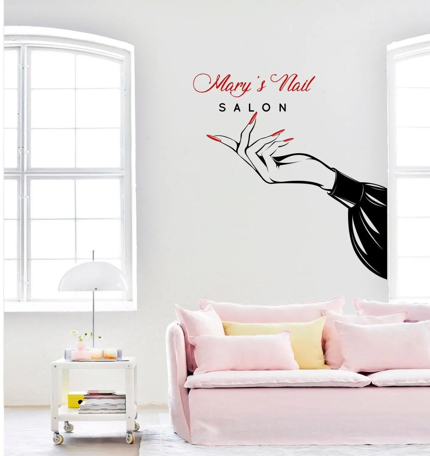 Benutzerdefinierte Salon Name Wand Aufkleber Schönheit Nagel Salon Zimmer Decor Pediküre Maniküre