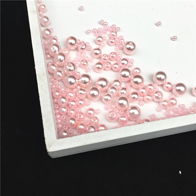 Rosa Runde Imitation Bekleidungs Perle Mit löcher Für DIY Kunst Halskette Mode Schmuck Machen