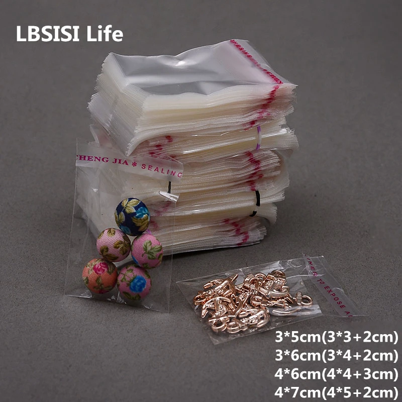 LBSISI Leben 1000 stücke 4*6cm Kleine Klar Opp Verpackung Taschen Verpackung Selbst Klebe Taschen