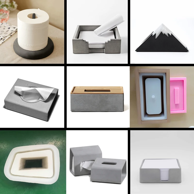 Zement Aufbewahrungsbox Silikonform Beton Papierboxen Formen Betonform Silikon Einfaches nordisches