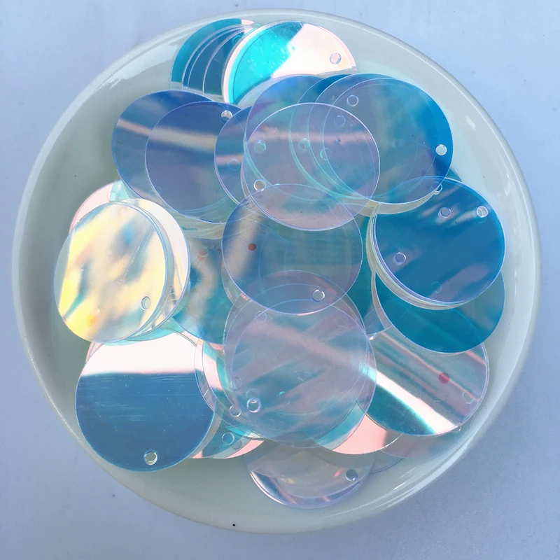 Blau Kristall 90 stücke 20mm Große Runde Pailletten PVC Flache Pailletten Pailletten Nähen Handwerk,