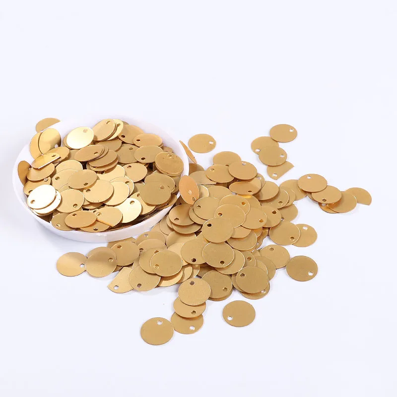 200 teile/los 12mm Matte Goldene Pailletten Pailletten PVC Runde Dull Polnischen Pailletten Nähen