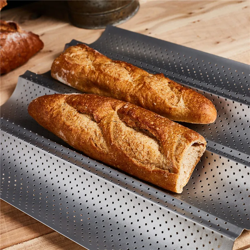 Nicht-Stick Brot Pfannen Backblech 2/3/4 Loaf Baguette Form Brote Welle Baker Baguette Pan