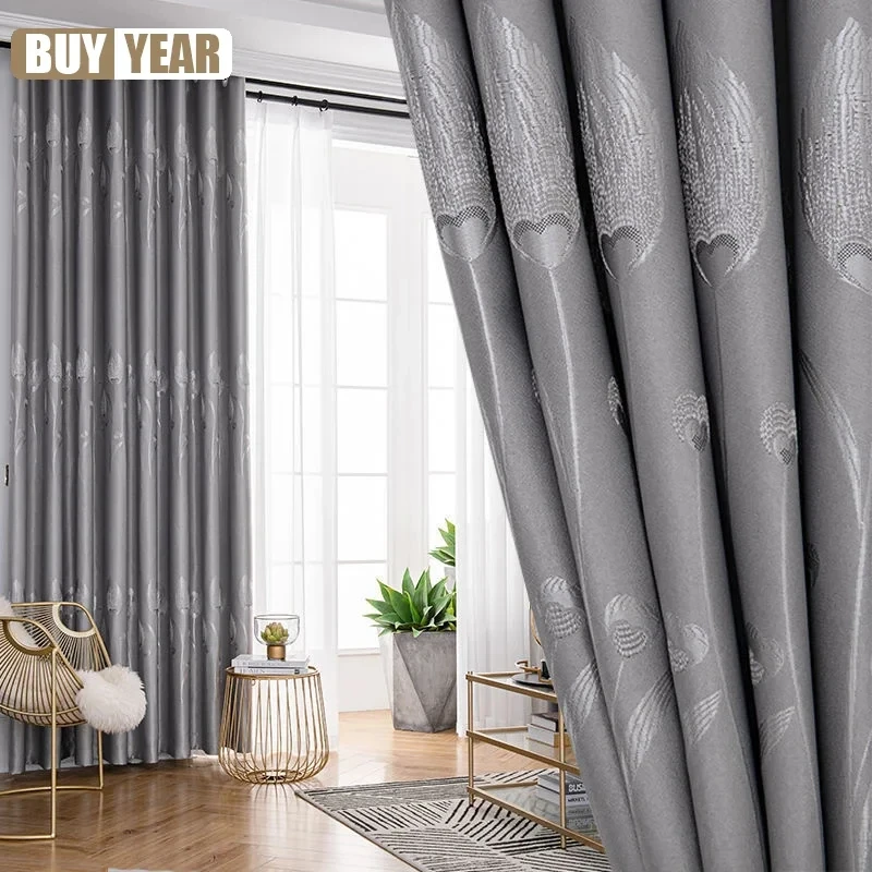 Moderne einfache Vorhänge für Wohnzimmer Esszimmer Schlafzimmer kurze Silber Vorhang reine Farbe