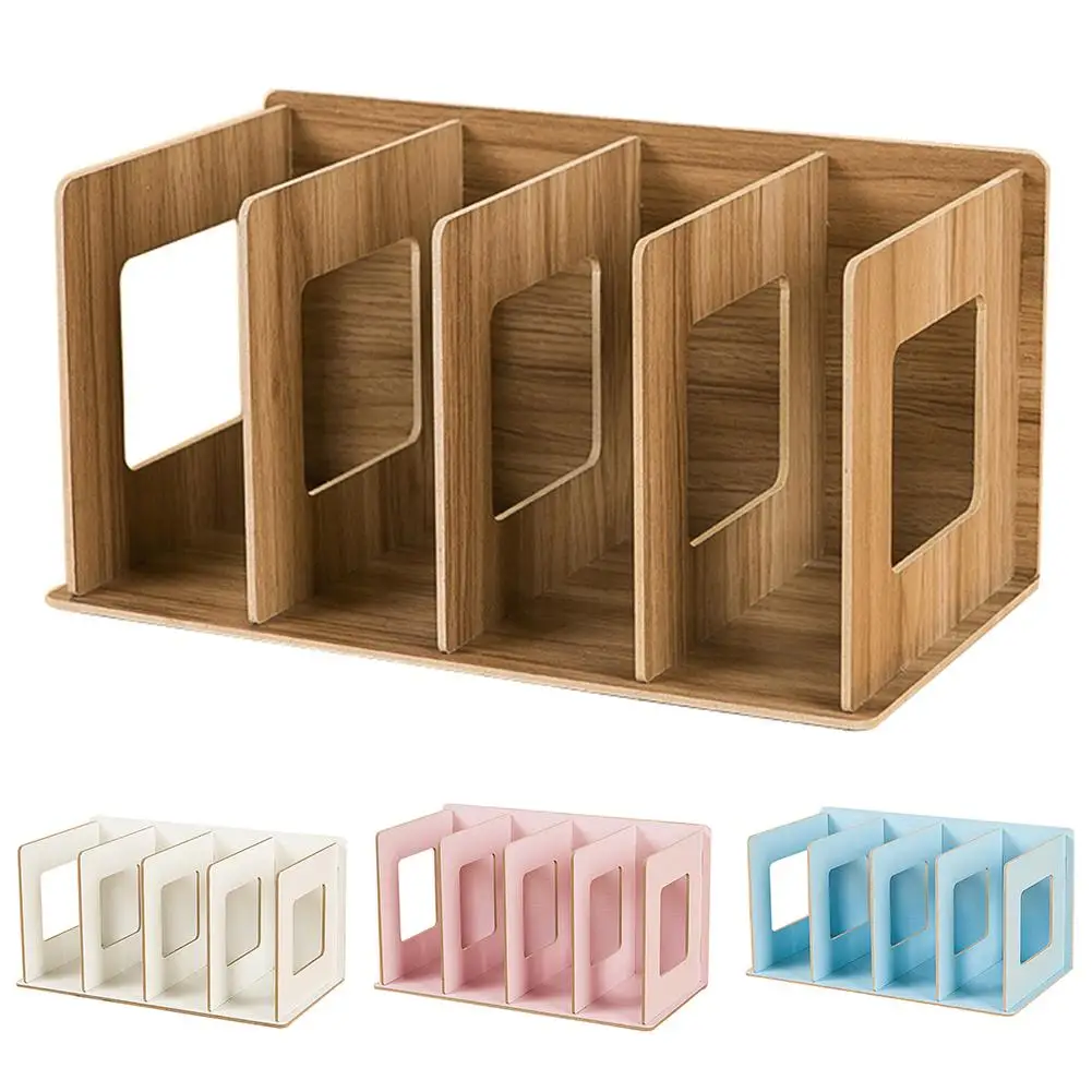 Einfache Multi-Tier Bücherregal 4 Grids Kreative Lagerung Regal für Bücher Kleinigkeiten DIY Holz