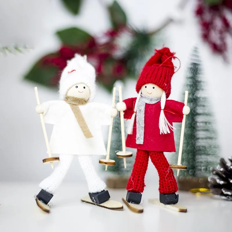Neue Nette Kawaii Ski Puppe Ornamente Weihnachten Baum Hängen Weihnachten Nette Engel Anhänger Home