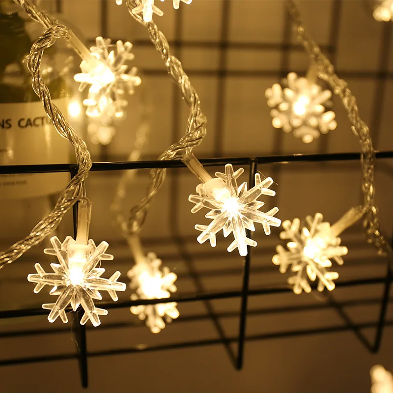 Weihnachten Baum Dekoration Schnee Laterne LED Licht Für Home 3m 20 Lampen Hochzeit navidad