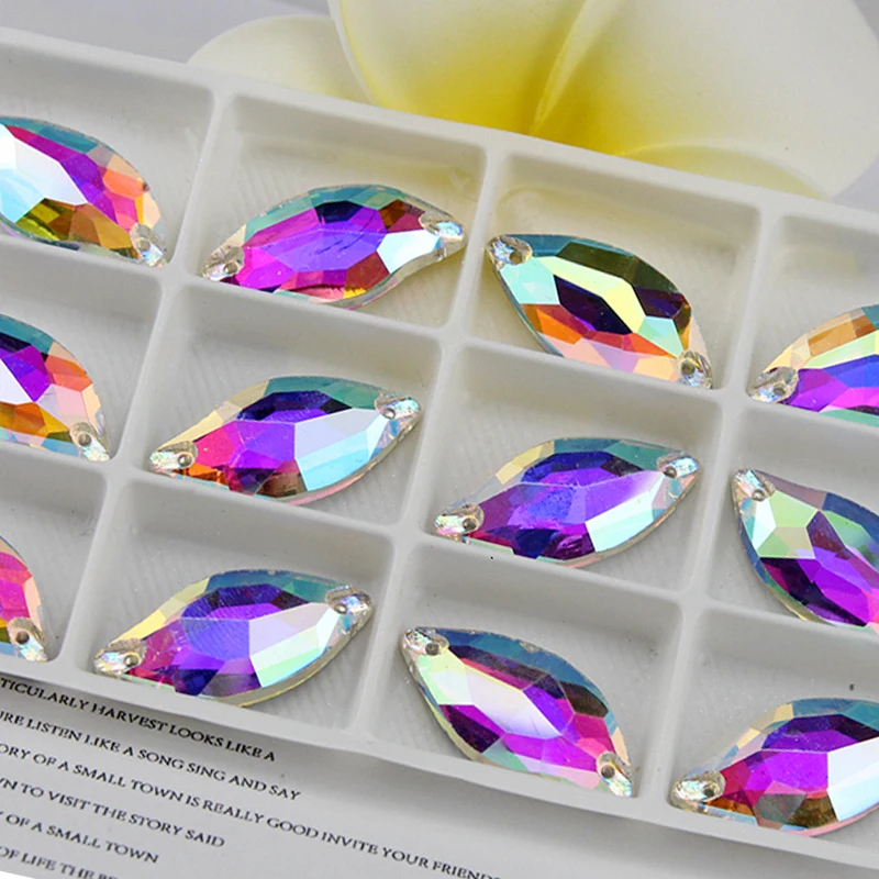9*20 14*30 3254 diamant blatt nähen auf strass S kristall flatback glas kristall Nähen Perlen für
