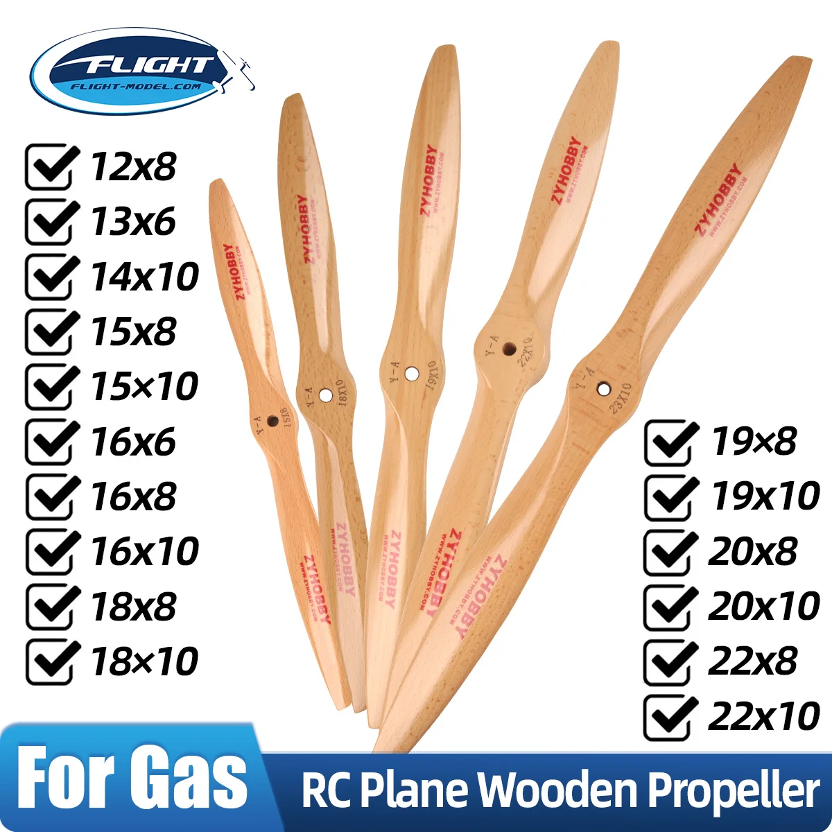 9/12/13/14/15/16/17/18/19/20/21/22/23inch Wooden Propeller for RC Gas Airplane