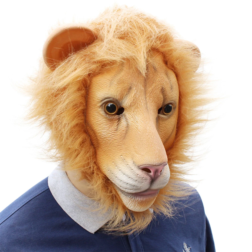 Halloween Lion Tier Kopf Latex Maske Rolle Spielen Kostüm Weihnachten Halloween Club Festival Party