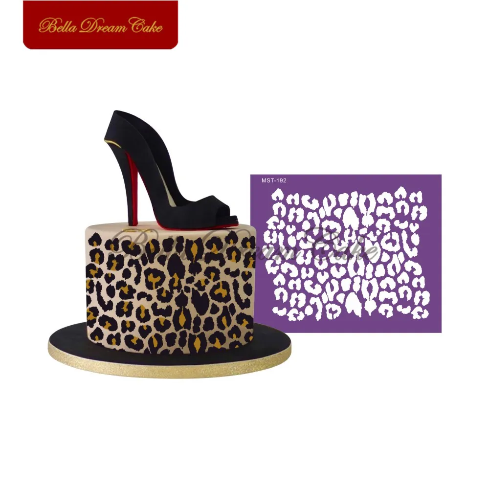Leopard Spitze Design Kuchen Schablone Stoff Mesh Schablonen Hochzeit Fondant Kuchen Form Kuchen