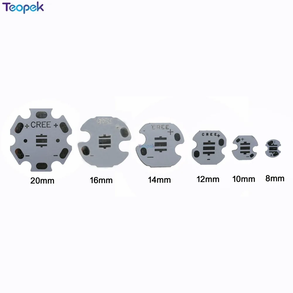50 stücke 3535 Aluminium LED PCB Board 8mm 10mm 12mm 14mm 16mm 20mm Für cree XPE XP-E XTE XT-E XPG