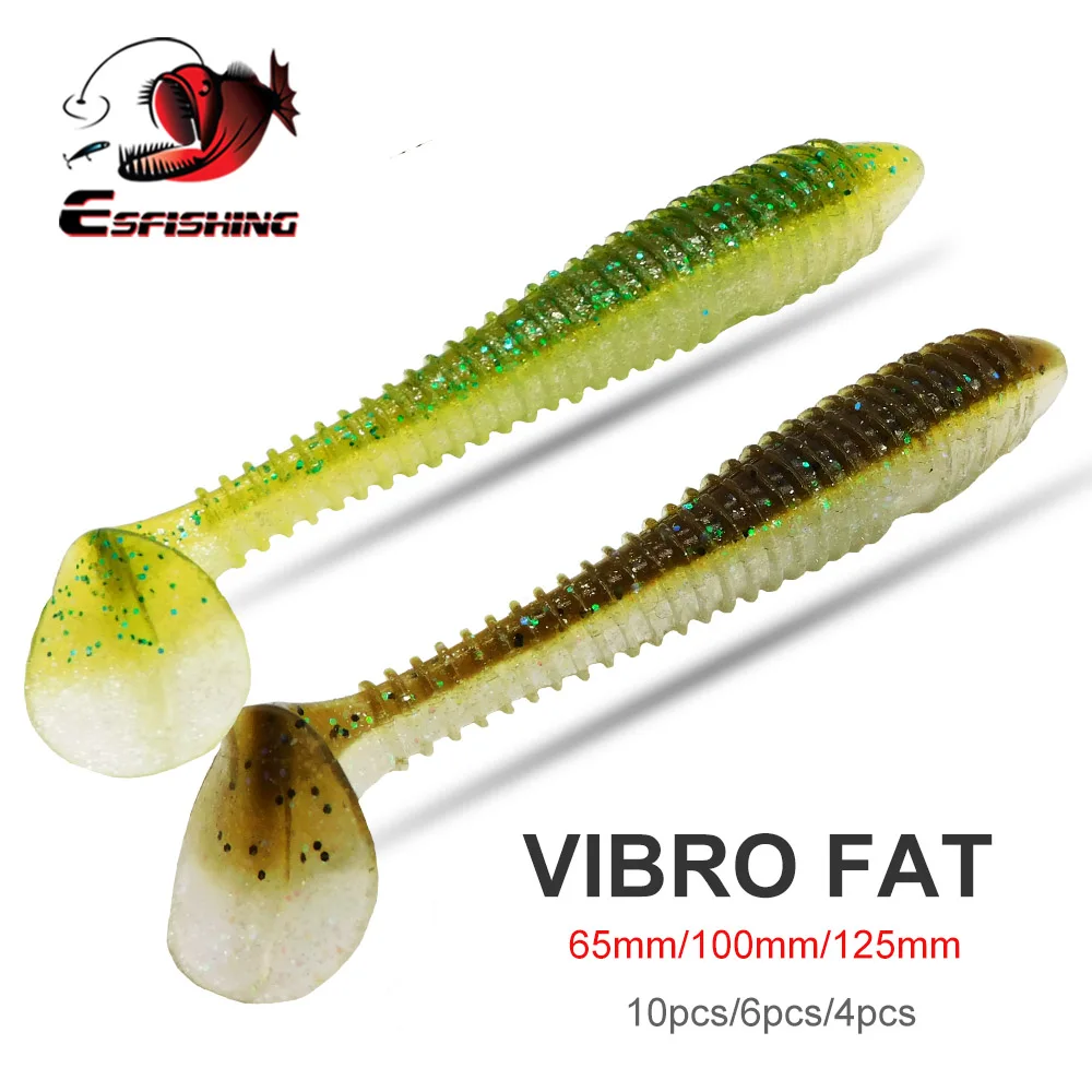 ESFISHING Pesca Kunstmatige Siliconen Zacht Aas Vibro Vet 65 100 125mm Visgeur Injecteren Zware Zout