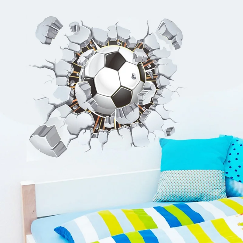 3D fußball Fußball wand aufkleber für kinder zimmer Kinder schlafzimmer Cartoon wand decals jungen