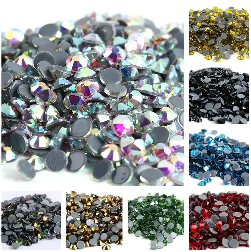 Todos os tamanhos 40 cores cristal ab hotfix strass, vidro strass hotfix ferro em strass para
