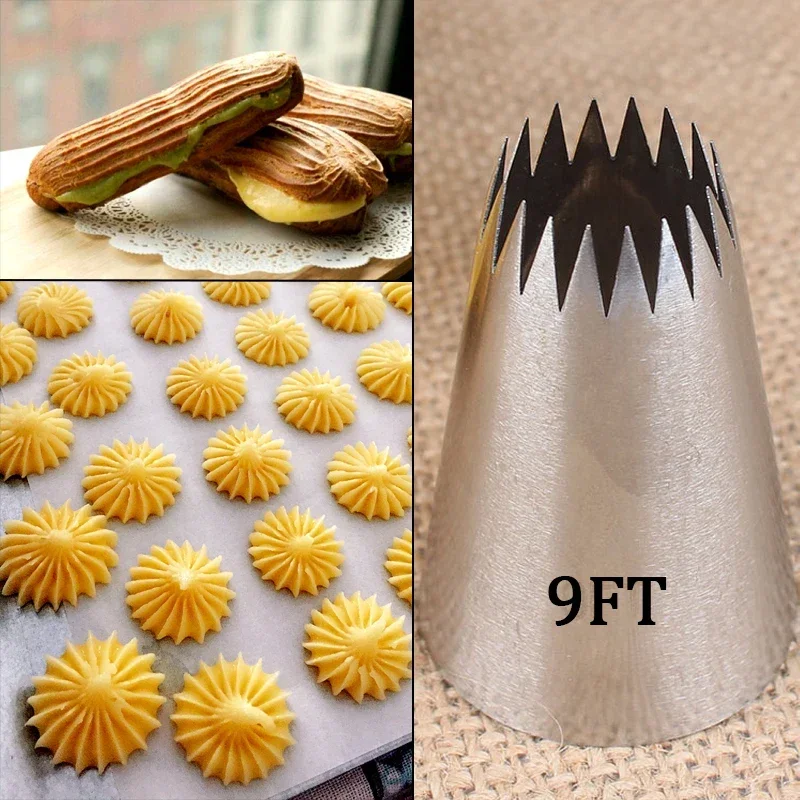 # 9FT große Zuckerguss-Spritztüllen, russische Düsen, Gebäckspitzen, Kekse,