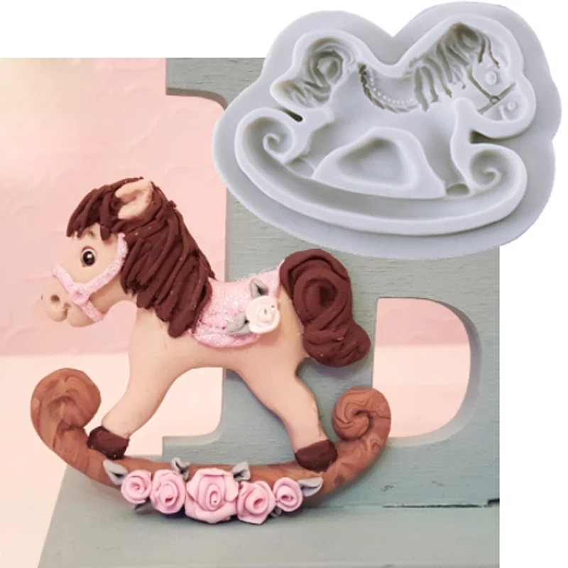 Schaukelpferd Zucker Tasten Formen Fondant Kuchen Werkzeuge Silikon Formen Sugarcraft Schokolade