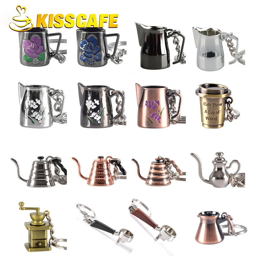 Kreative Barista Kaffee Tamper Keychain Kaffee Maschine Griff Moka Krug Schlüsselring Tragbare