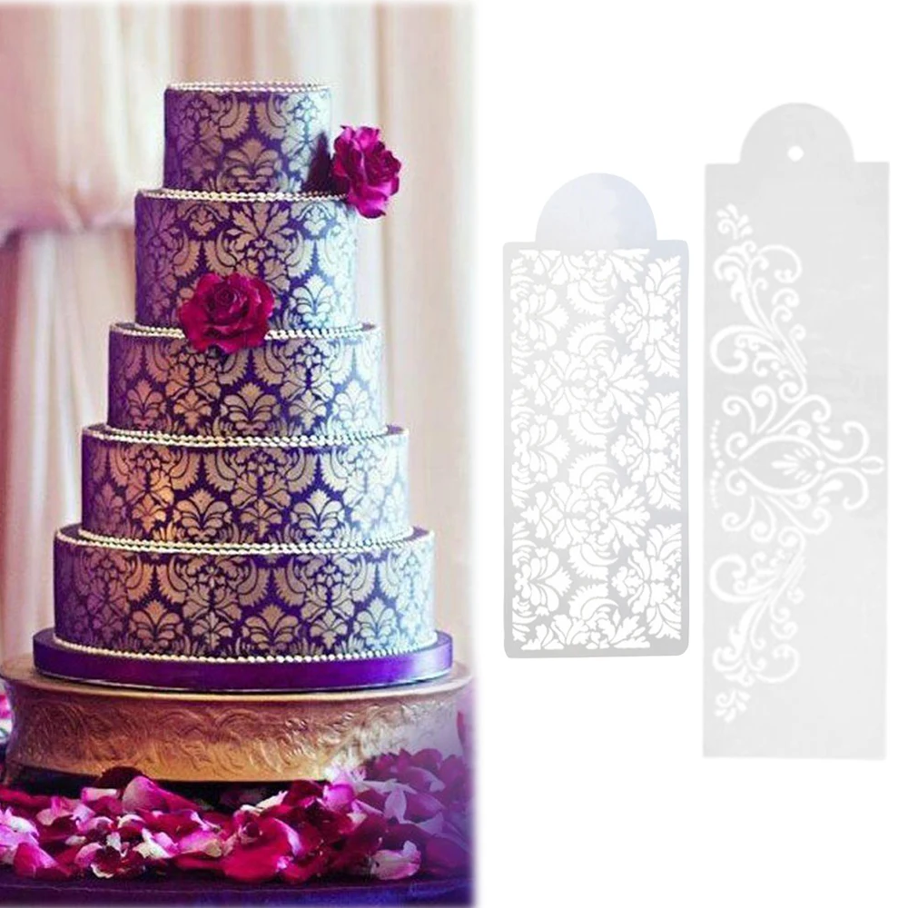Kuchen Dekorieren Werkzeug Damast Spitze Grenze Kuchen Seite Cupcake Schablone Sugarcraft Dekoration