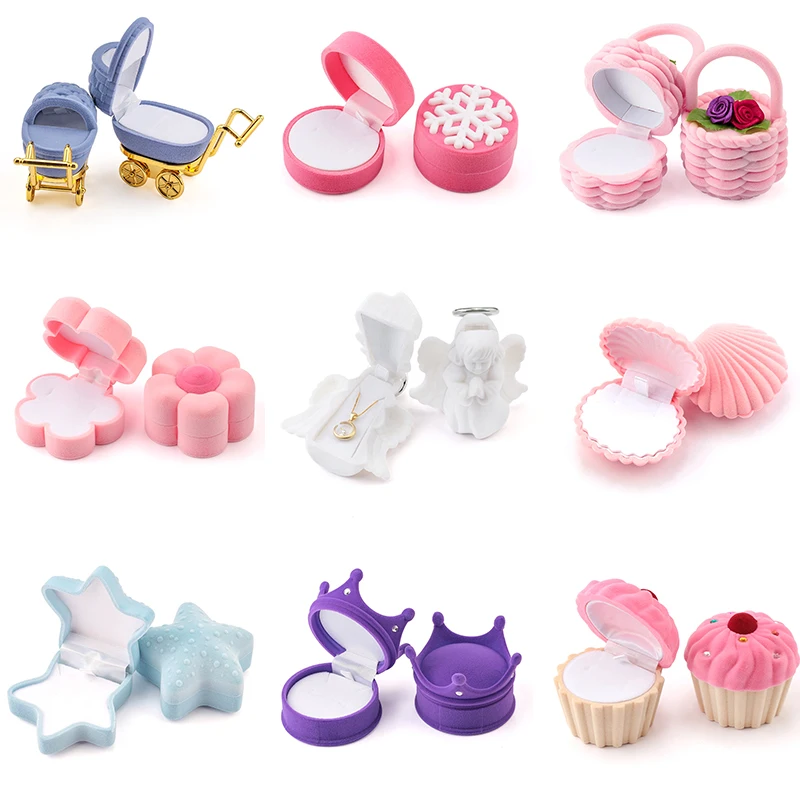1 Stuk Mooie Fluwelen Doos Container Wedding Ring Box Voor Oorbellen Ketting Armband Display Gift