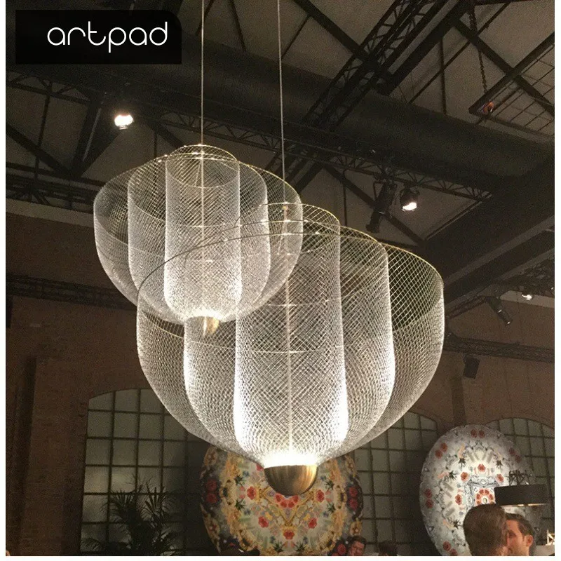 Artpad Moderne Moooi Metallgitter Deckenleuchter Designer Chrom Meshmatic Esstisch Restaurant Led