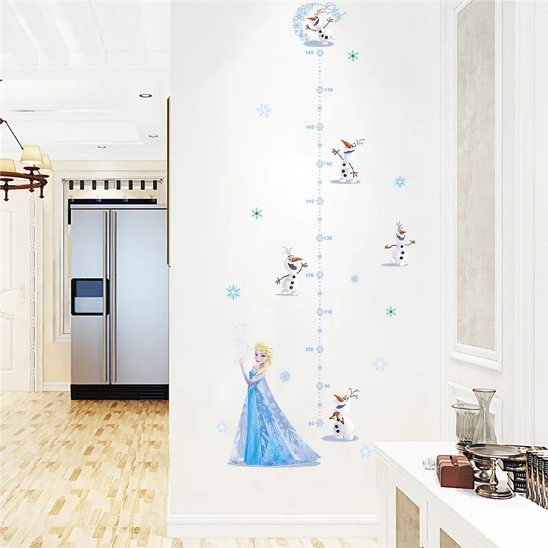 Cartoon Olaf Elsa Wand Aufkleber Höhe Messen Für Kinder Zimmer Wohnzimmer Hause Dekoration Gefrorene
