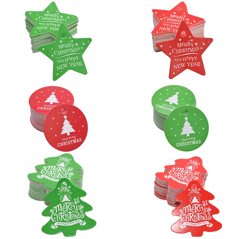 50pcs Weihnachten Serie Tags Papier Geschenk Label-Tag DIY Handwerk Hängen Tag Geschenk Backen