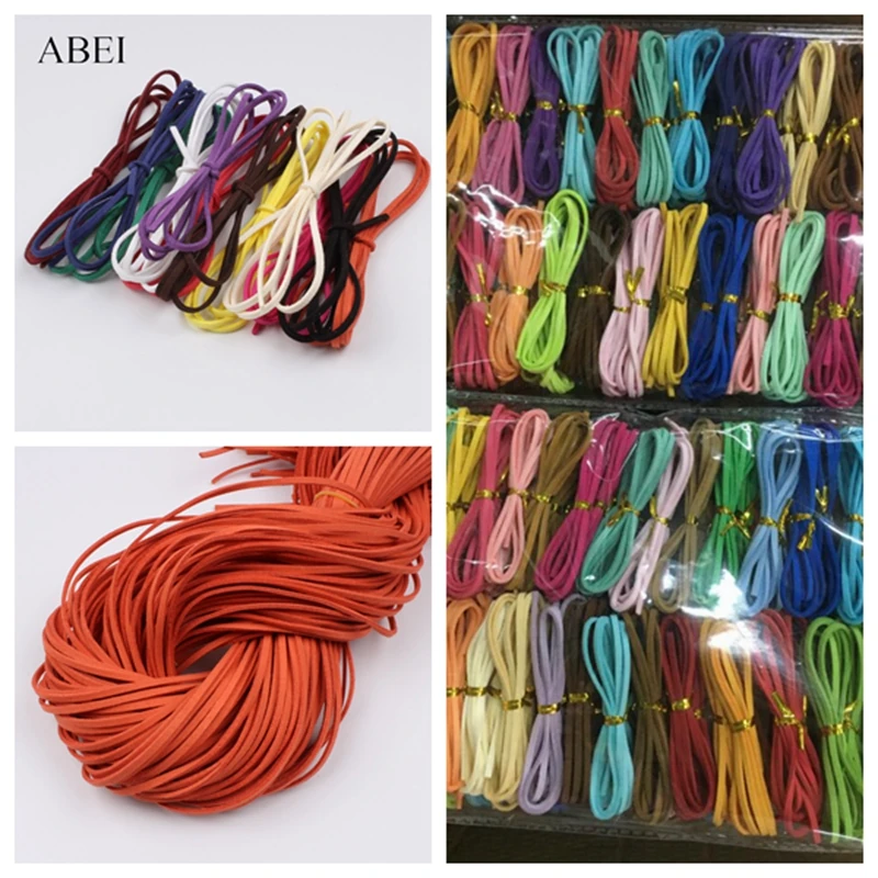 3mm 20Meter Mix Farben Leder Samt Band Spitze Für Hochzeit Geschenk Blume Dekoration DIY Chocker