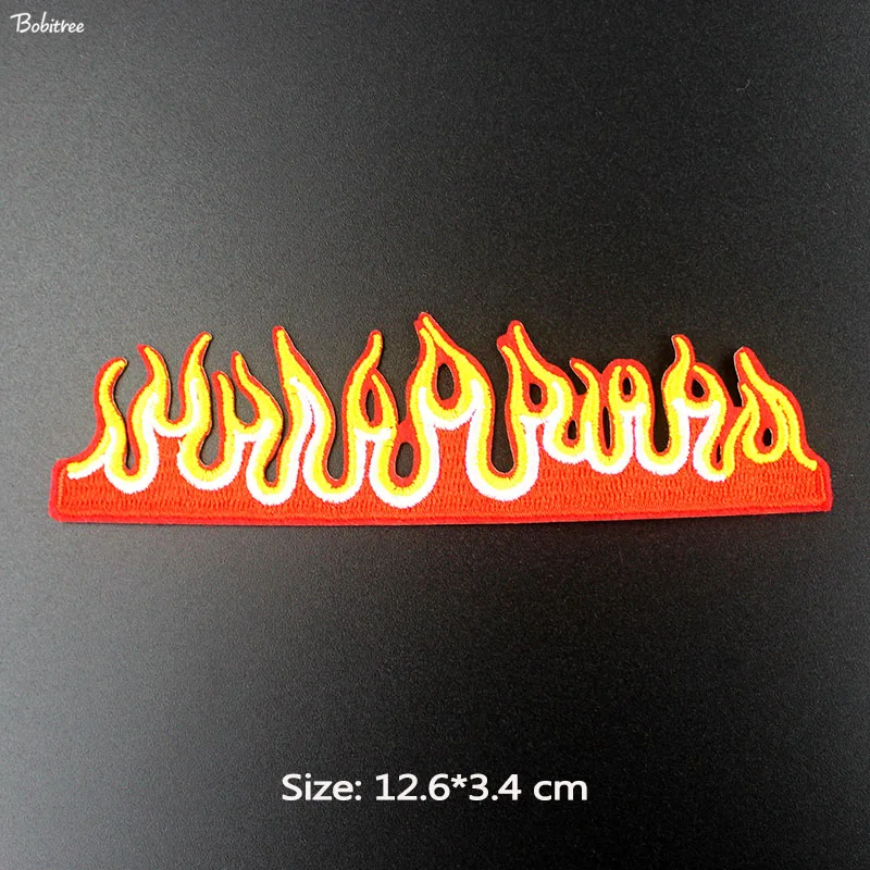 Feuer Die Flamme Rot Patch eisen auf Transfer für Kleidung Stickerei Abzeichen Applique DIY