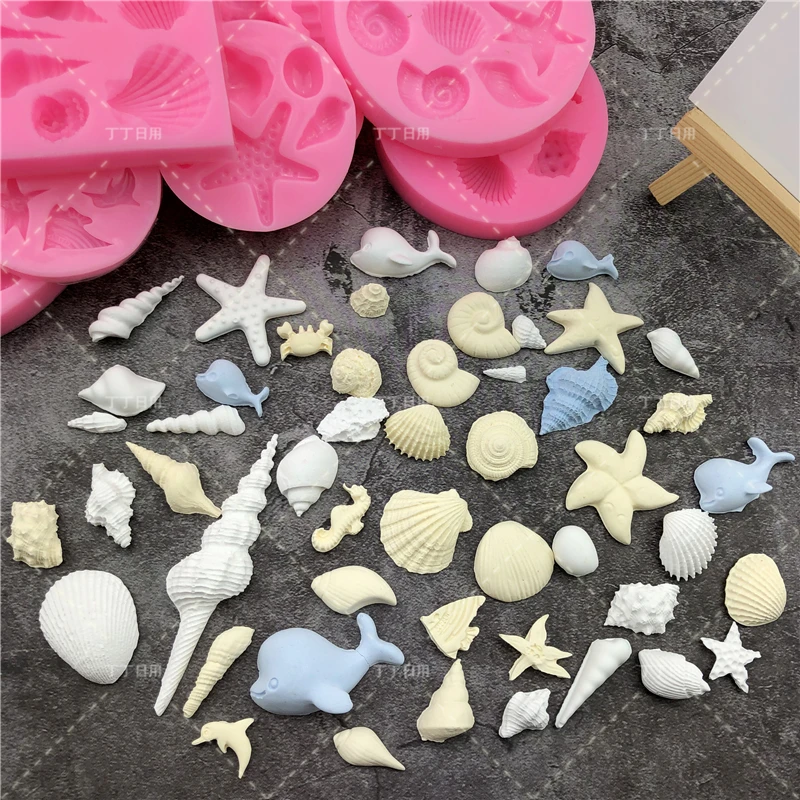 DIY Schöne Shell Starfish Conch Silikon Schokolade Form Fisch Meerjungfrau Schwanz Fondant Kuchen
