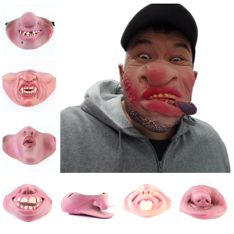 1pc Lustige Erwachsene Partei Maske Latex Clown Cosplay Halbe Gesicht Horrible Scary Masken Cosplay
