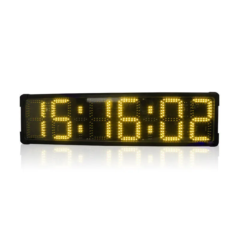 8-Zoll-Marathonuhr mit 6 Ziffern, doppelseitig, große LED-Außenuhr, wasserdichte Echtzeituhren