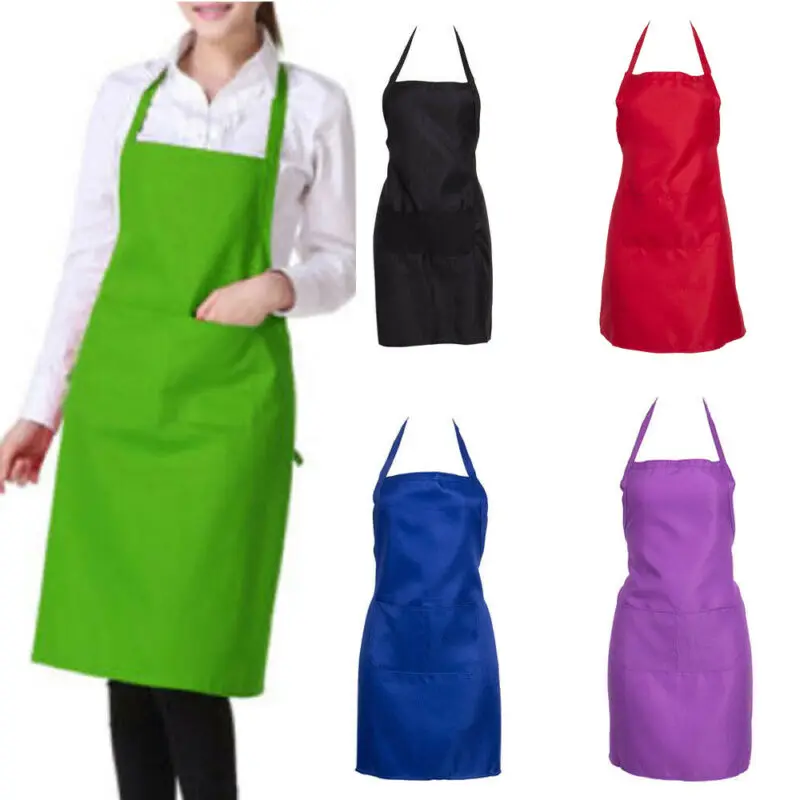 8 farben Neueste Hohe Qualität Plain Solid Farben Schürze mit Tasche Für Köche Butcher Küche Kochen