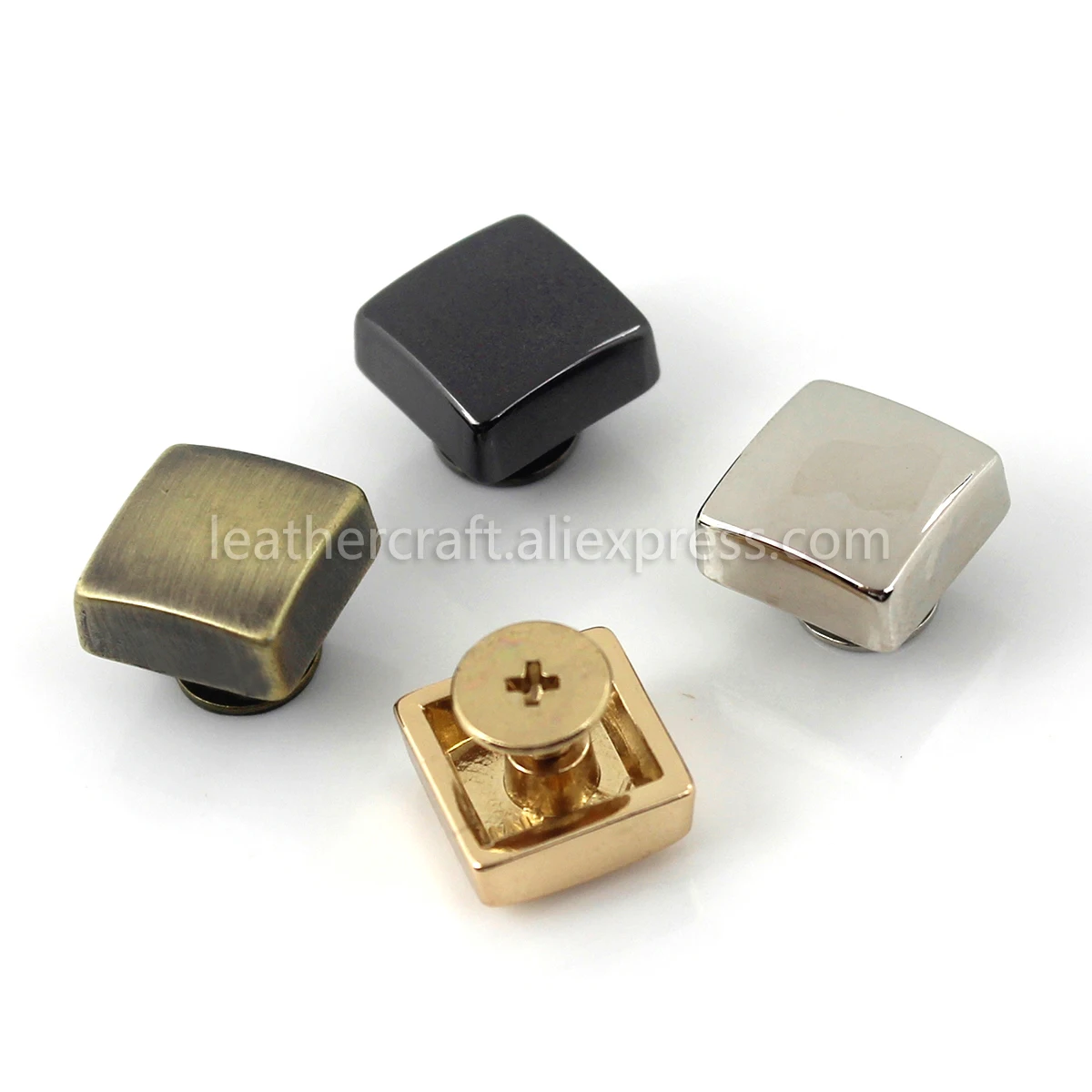 4 stücke Metall Quadratische Form Schraube Zurück Nieten Studs Nagel Stud für Bekleidungs Leder