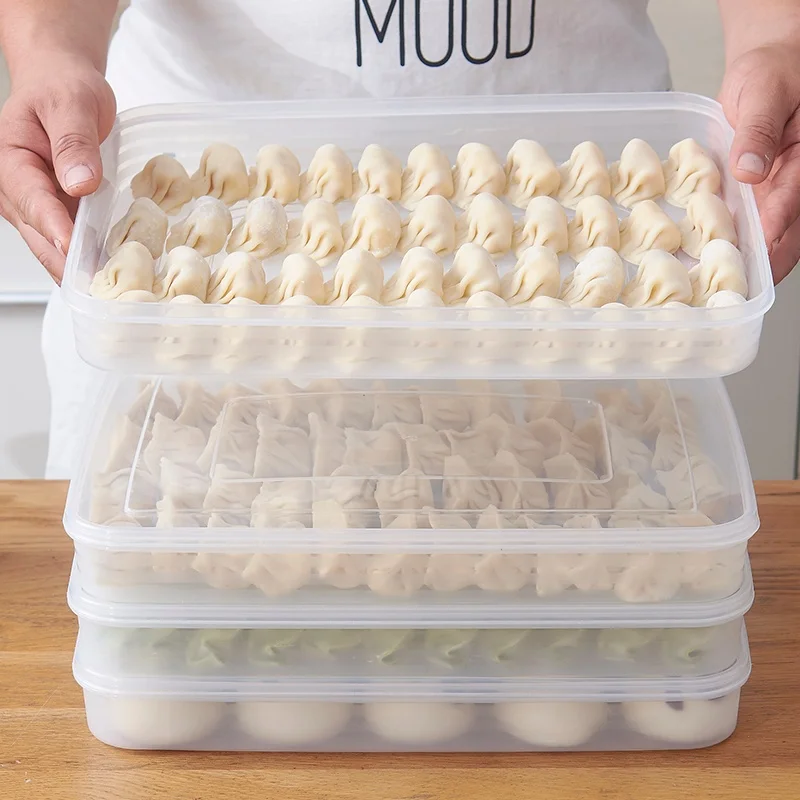2 schicht knödel box kühlschrank lebensmittel behälter keine kluft küche transparent mit abdeckung