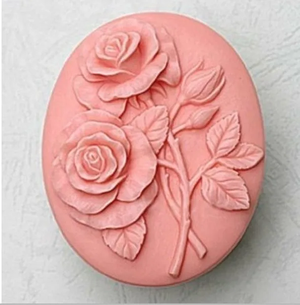 Blume zwei Rose Handwerk Kunst Silikon Seifen form Handwerk Formen DIY handgemachte Seifen formen