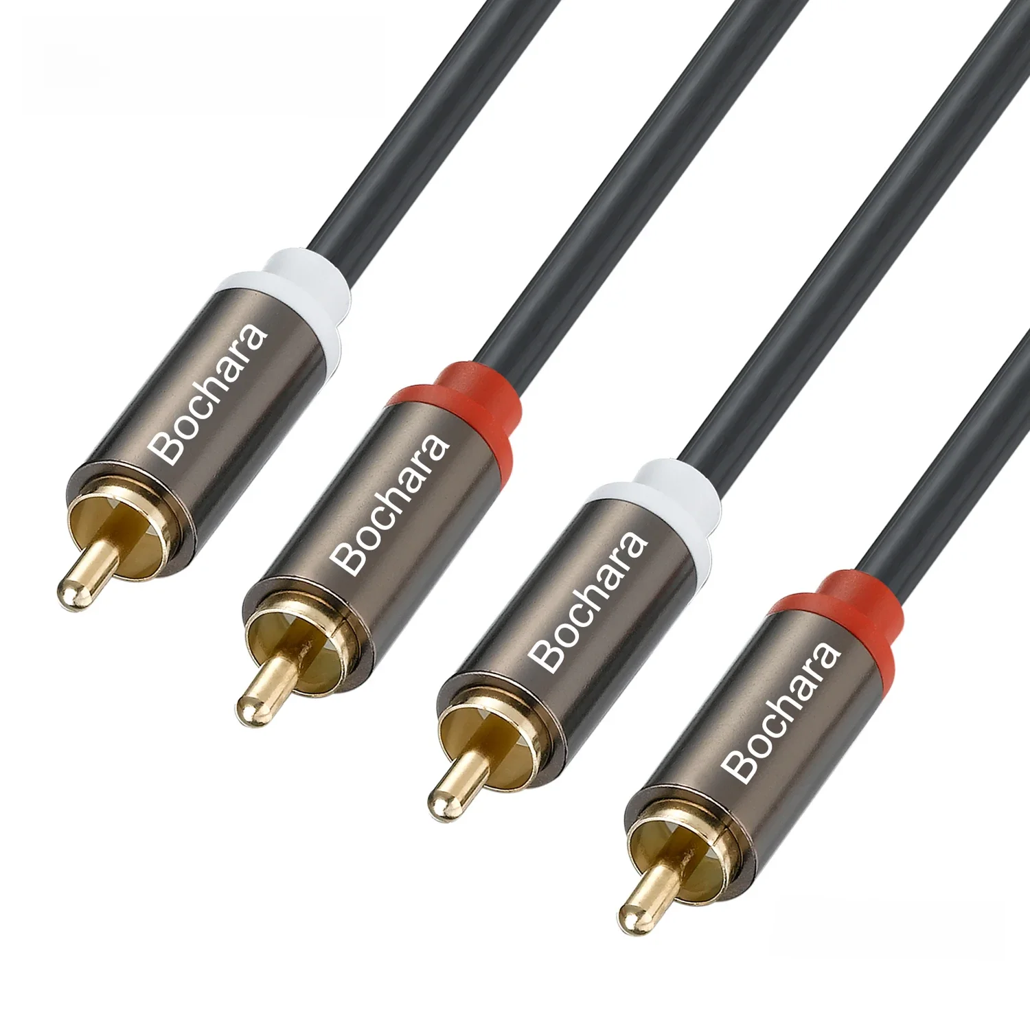 Bochara 2RCA zu 2RCA Männlichen zu Männlichen OFC Audio Kabel Folie Geschirmt 1m 1,8 m 3m 5m 10m Für