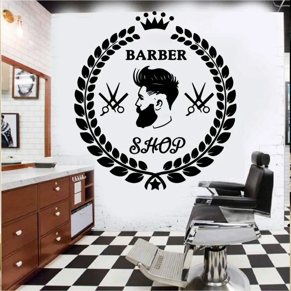 Kunst Barber Shop Wand Decals Vinyl Home Interior Mode Wand Aufkleber Wohnzimmer Home Zubehör Für