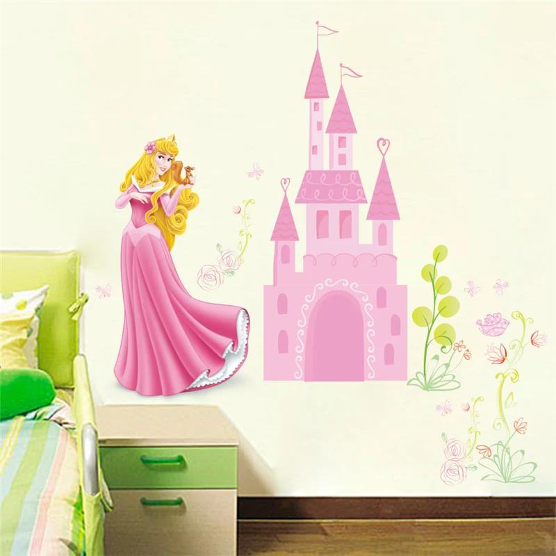 Aurora Prinzessin Fantastische Schloss Wand Aufkleber Für Kinder Zimmer Home Dekorationen Diy Anime