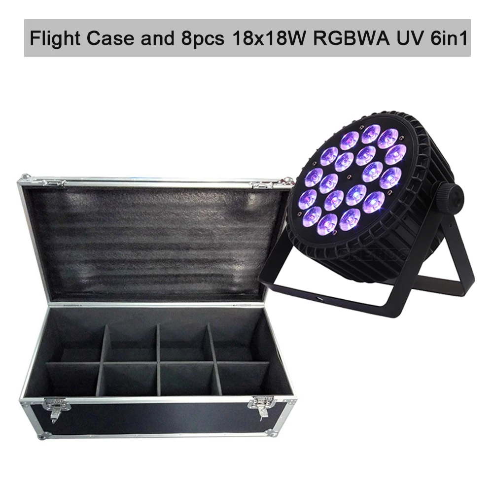 Flight Case mit 4/6/8 Stück 18x12W 4in1 Led Par Licht 18x18W RGBWA UV 6in1 DMX Bühne DJ Disco Led