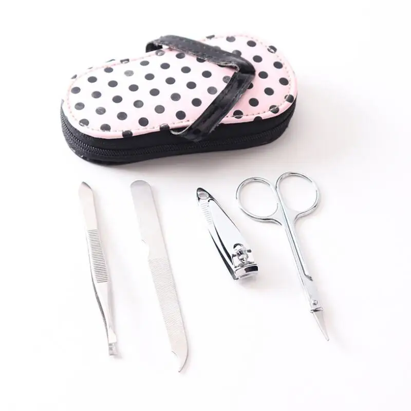 Heißer Verkauf Rosa Polka Geldbörse Pantoffeln Förmigen Nette Kreative Maniküre Set Hochzeit
